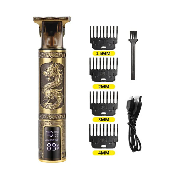 HairMaster - Máquina de Barba e Cabelo LCD Recarregável + 4 Pentes