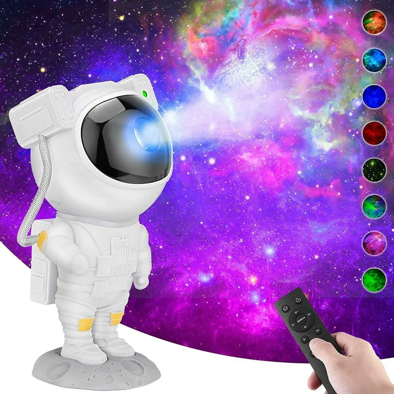 Projetor Astronauta Lua Galáxia Infantil Abajur Led Menino